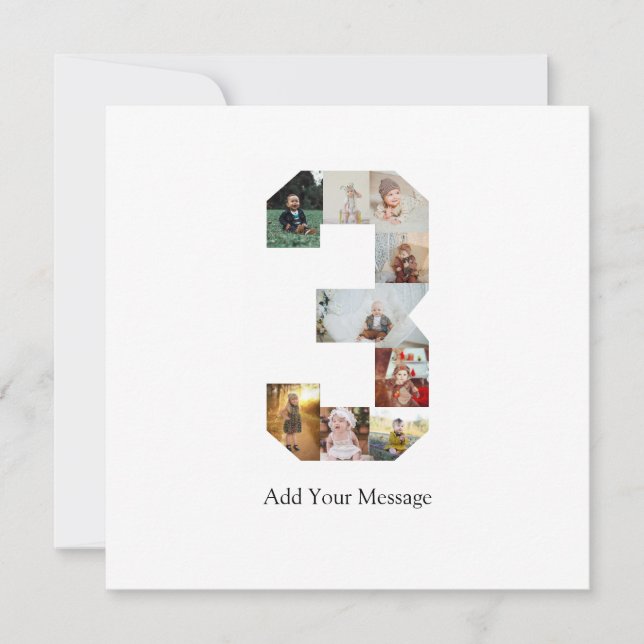 Carte De Remerciements Collage photo noir et blanc numéro 3 (Devant)