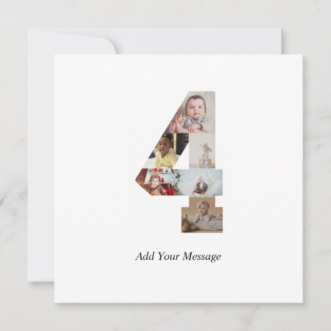 Carte De Remerciements Collage photo noir et blanc numéro 4 (Devant)