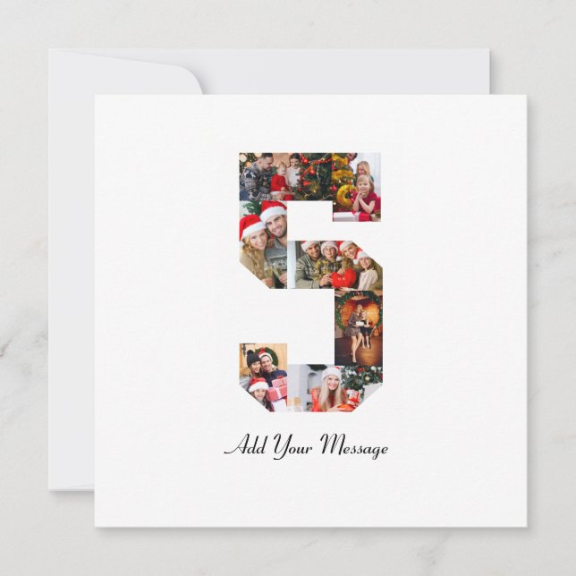 Carte De Remerciements Collage photo noir et blanc numéro 5 (Devant)