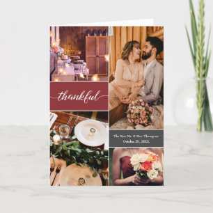 Carte De Remerciements Collage Photo Personnalisé Brûlé Orange