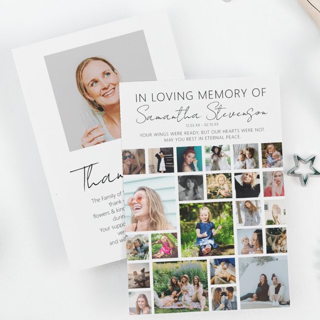 Carte De Remerciements Collage photo personnalisé de 24 photos (Créateur téléchargé)