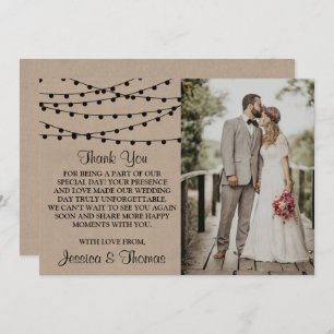 Carte De Remerciements Collection de Mariages Rustic Kraft