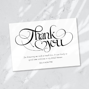 Carte De Remerciements Collection Mariage Moderne Minimaliste Écriture