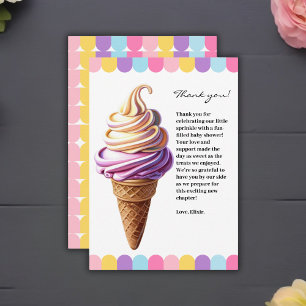 Carte De Remerciements Coloré Pastel Crème de glace Baby shower Sundae