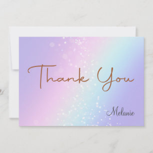 Carte De Remerciements Coloré Rainbow Sparkle Parties scintillant Personn