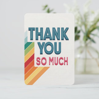 Carte de remerciements coloré rétro "Merci telleme