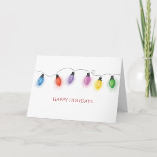 Carte De Remerciements Colorful Christmas Bulbs Folded Holiday Card
