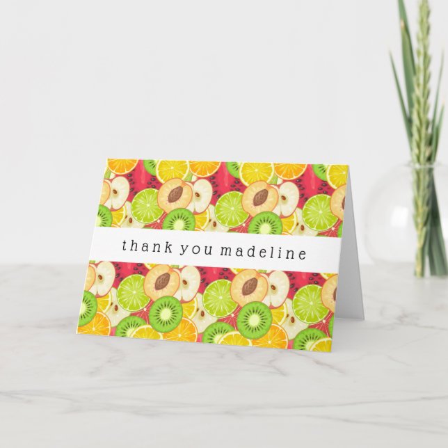 Carte De Remerciements Colorful Fun Fruit Pattern (Devant)