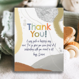 Carte De Remerciements Colorful Modern Birthday Boy Thank You Card