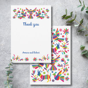 CARTE DE REMERCIEMENTS COLORFULL OTOMI MEXICAN