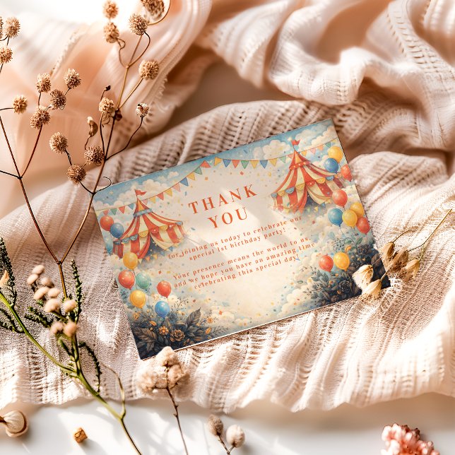 Carte De Remerciements Come One Come All Circus Birthday (Créateur téléchargé)