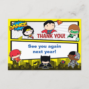 Carte De Remerciements Comics DC   Justice League - Anniversaire de Chibi