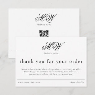 Carte De Remerciements Commande d'examen de l'emballage Insérer un script