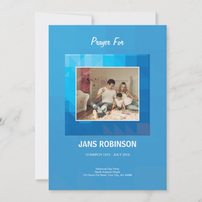 Carte de remerciements commémoratif (Devant)