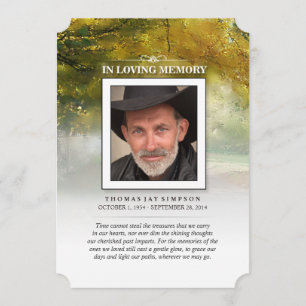 Carte de remerciements commémoratif d'automne