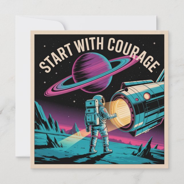 Carte De Remerciements Commencez Avec Courage (Devant)