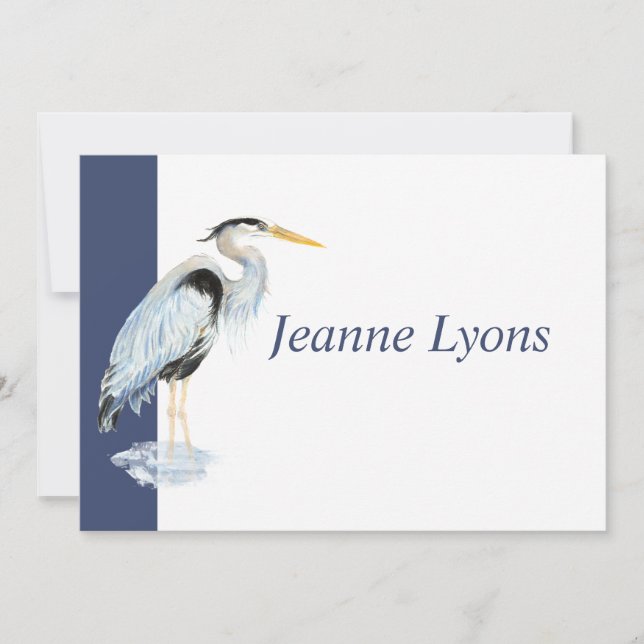 Carte De Remerciements Commerce personnalisé Great Blue Heron Bird Busine (Devant)