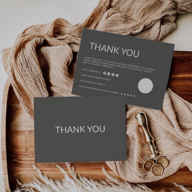 Carte de remerciements commercial modifiable (Editable Business Thank You Card)