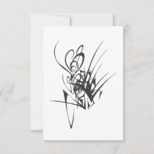 Carte De Remerciements Commotion Noir Blanc Art Tribal Tatouage Abstrait