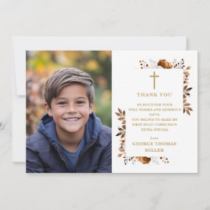 Carte De Remerciements Composition florale automnale rustique pour photo 