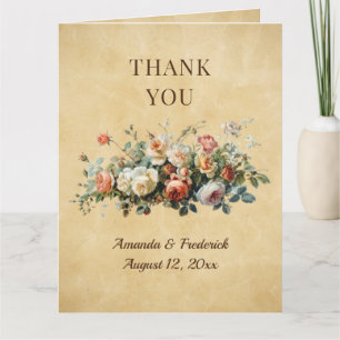 Carte De Remerciements Composition florale bohème rustique