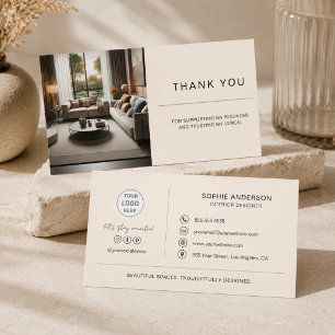 Carte De Remerciements Concepteur de logo professionnel pour décorateur d