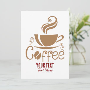 Carte De Remerciements Conception Amoureux du Café – Graphisme Minimalist