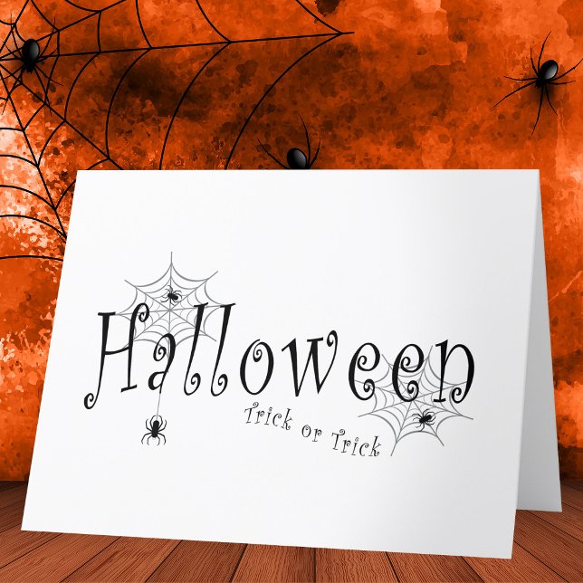 Carte De Remerciements Conception d'araignée d'Halloween farce ou attrape (Créateur téléchargé)