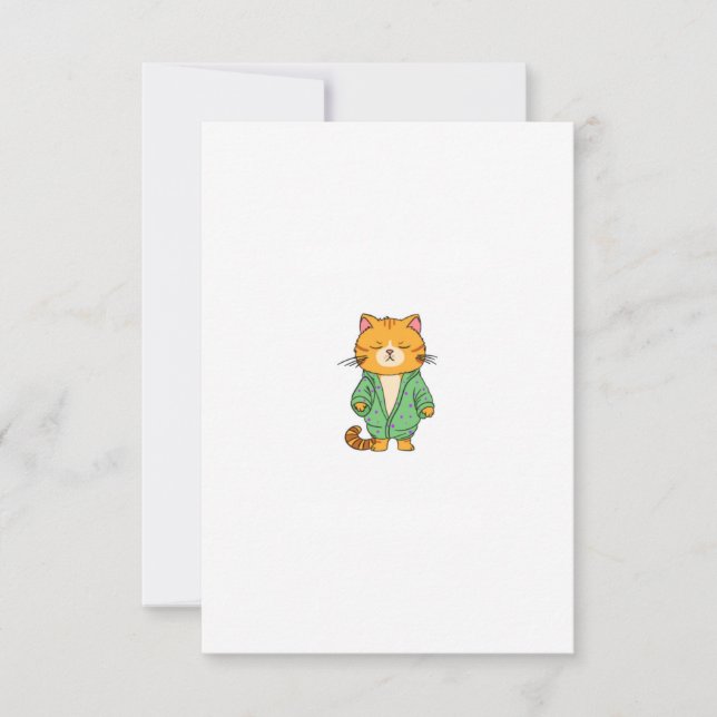 Carte De Remerciements Conception de chat mignon, chat roux (Devant)