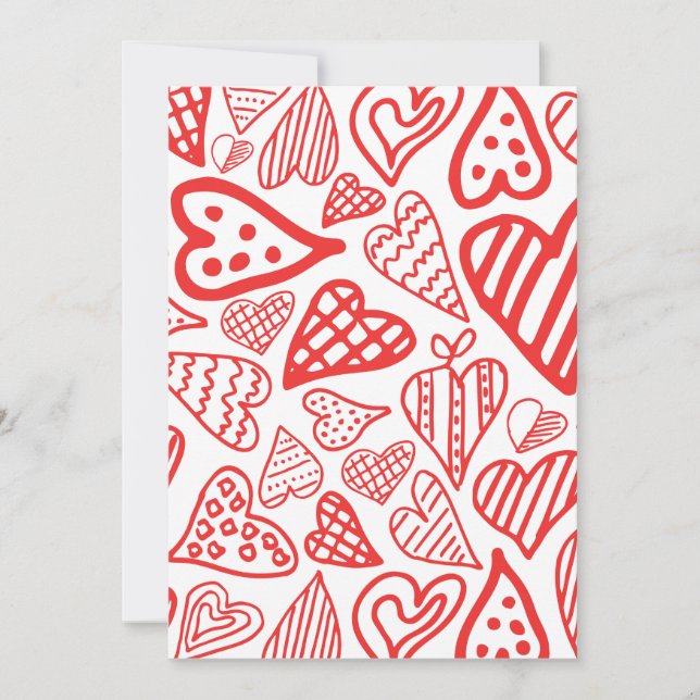 Carte De Remerciements "Conception de coeur tiré à la main | Whimsical et (Devant)