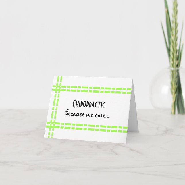 Carte De Remerciements Conception de lien vert chiropratique (Devant)