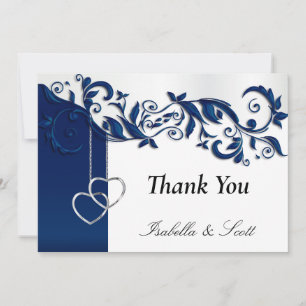 Carte De Remerciements Conception de Mariage bleu marine