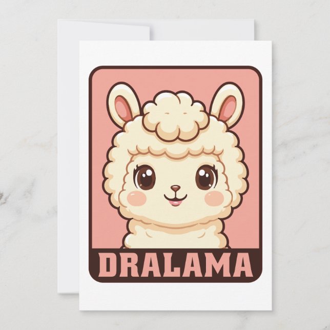 Carte De Remerciements Conception d'illustration de lama mignon (Devant)