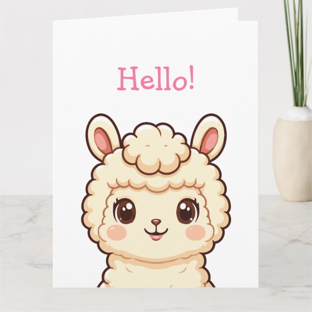 Carte De Remerciements Conception d'illustration de lama mignon (Devant)