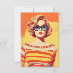 Carte De Remerciements Conception pop art, inspirée de la rétro