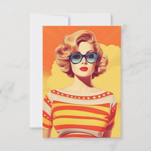 Carte De Remerciements Conception pop art, inspirée de la rétro (Devant)