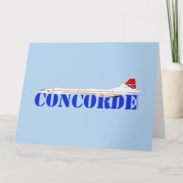 Carte De Remerciements Concorde Jet avec texte bleu gras (Devant)