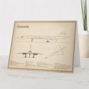 Carte De Remerciements Concorde - Plan directeur de l'avion Plans de dess