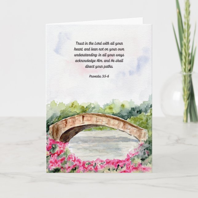 Carte De Remerciements Confiance dans le Seigneur Proverbes Bible Verse C (Devant)