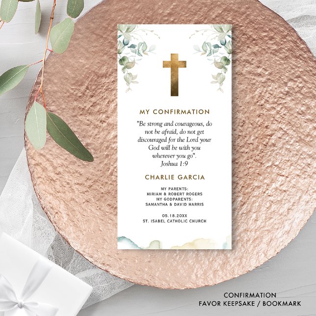 Carte De Remerciements Confirmation Faveur, garçon ou fille, Signet de ve (Créateur téléchargé)