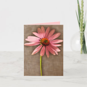 Carte De Remerciements Confleur rose et Brown Echinacea purpurea
