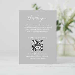 Carte De Remerciements Contemporain minimaliste Ardoise Gris Moderne