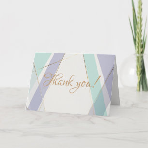 Carte De Remerciements Contemporain Moderne Géométrique Stripes Mint Viol