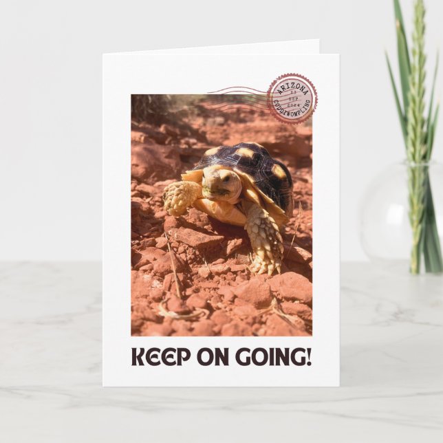 Carte De Remerciements Continuez à aller Inspirational Coddiwompling Turt (Devant)