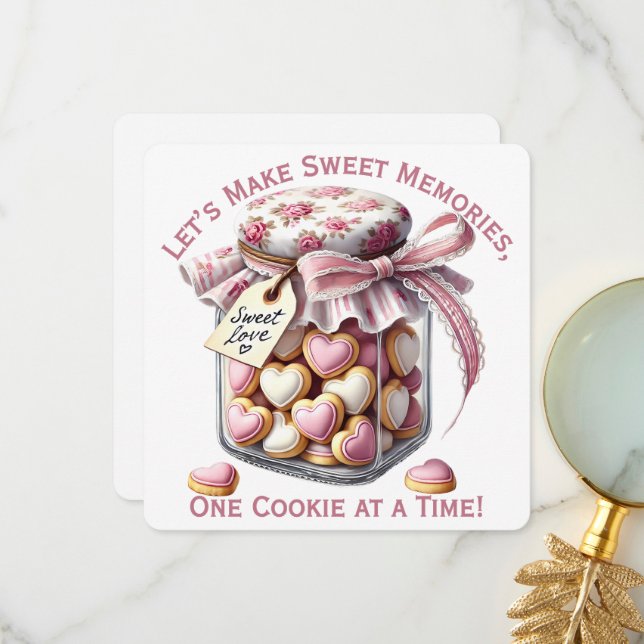 Carte De Remerciements Cookie Jar - Valentine's Day Card (Devant/Arrière en situation)