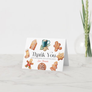 Carte De Remerciements Cookies et cacao Baby shower de Noël
