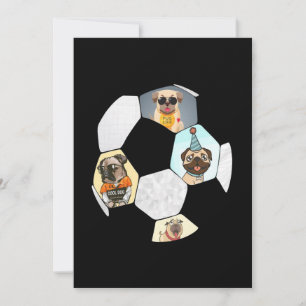 Carte De Remerciements Cool de football Chien Carlin de vie Carlin Annive