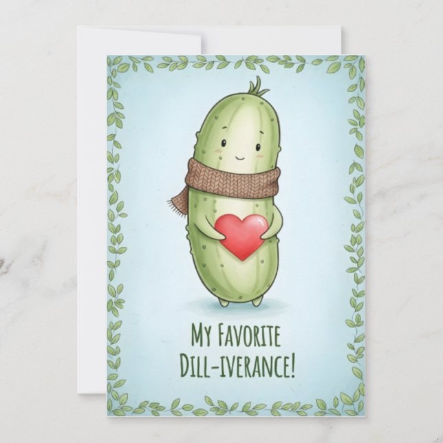 Carte De Remerciements Cool Pickle Lover Dill With It funny pun gift (Devant)
