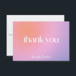 Carte De Remerciements Cool tendance Dégradé violet Bat mitzvah personnal<br><div class="desc">Cool tendance Gradient rose violet Bat mitzvah personnalisé Carte de remerciements</div>