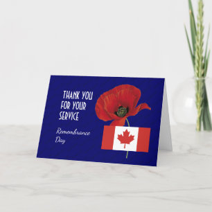 Carte De Remerciements Coquelicot   anciens combattants du CANADA   JOUR 